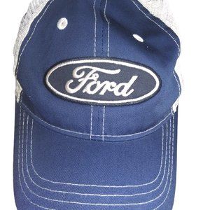 FORD INFINITY Blue and Tan Mesh Trucker Hat Ford Baseball Cap Mesh Hat OSFM